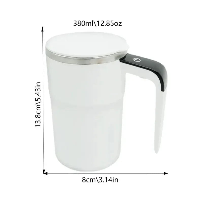 Mini Electric Coffee Self Mixing Mug Waterproof Food Safe Coffee Mug USB Rechargeable Automatic Magnetic Cup for Tea 380ML